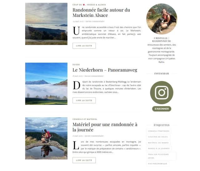 Liste des articles