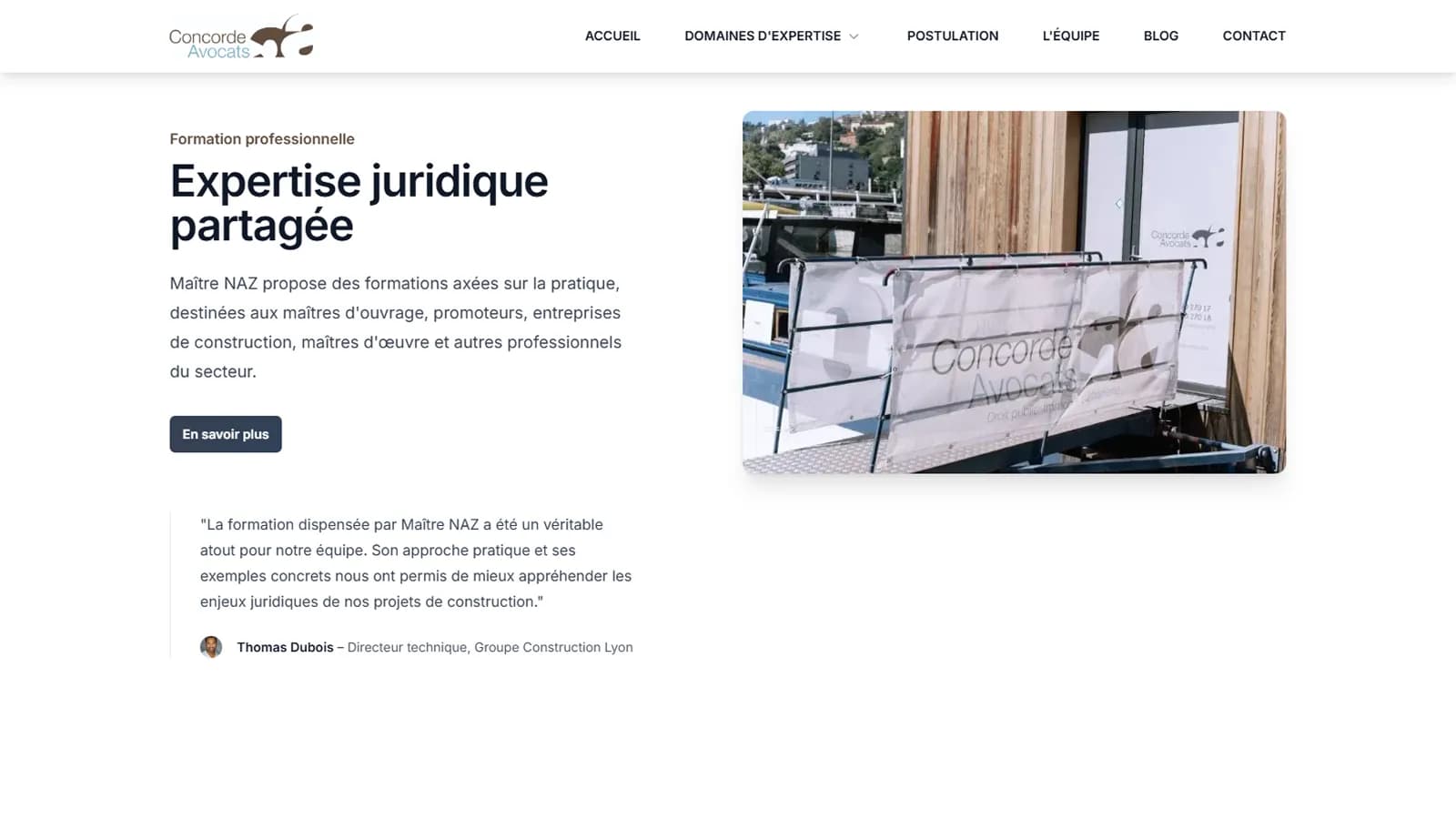 Section blog juridique du site Concorde Avocats