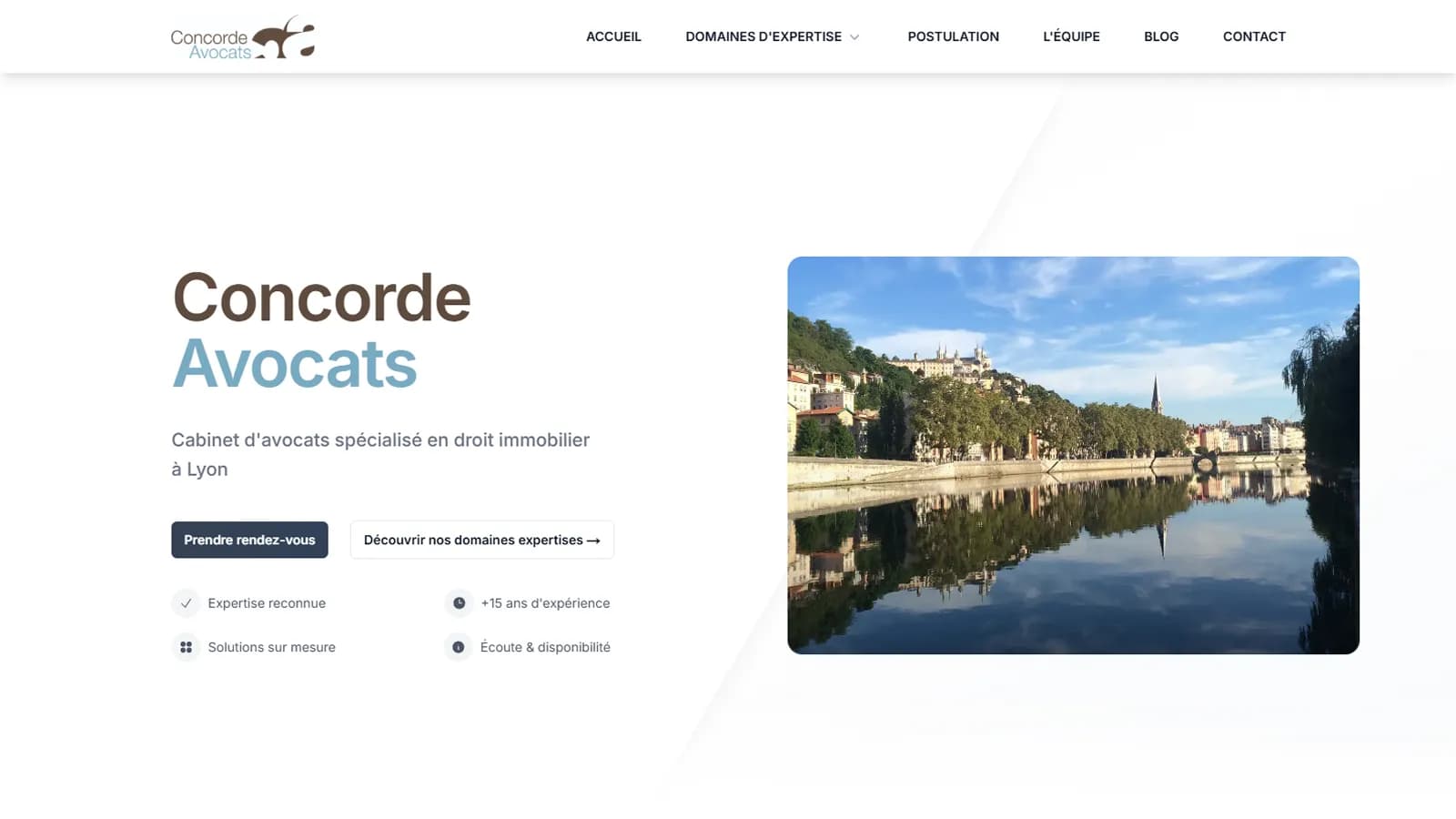 Version mobile du site Concorde Avocats