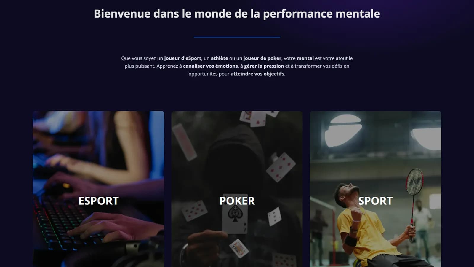 Section prestations de coaching mental pour esportifs