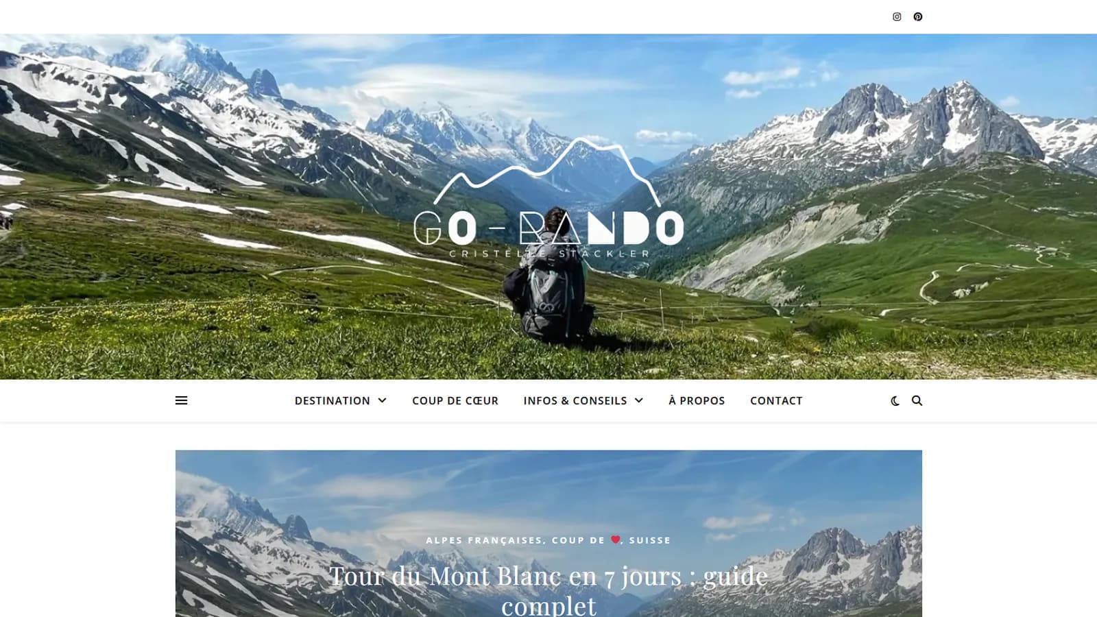 Page d’accueil de Go-Rando.fr avec les derniers articles de randonnée