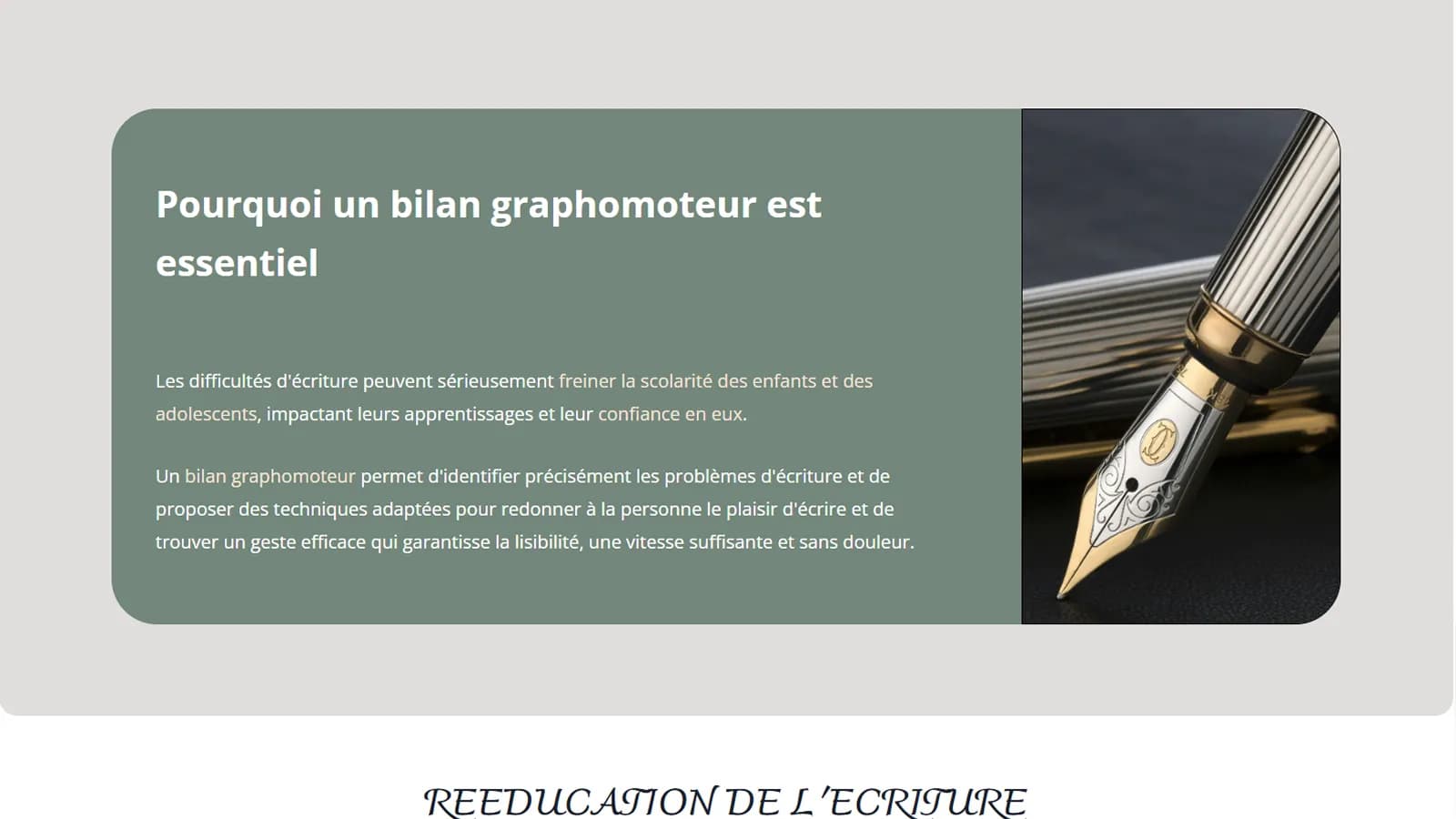 Section expliquant les signaux d’alerte liés à l’écriture