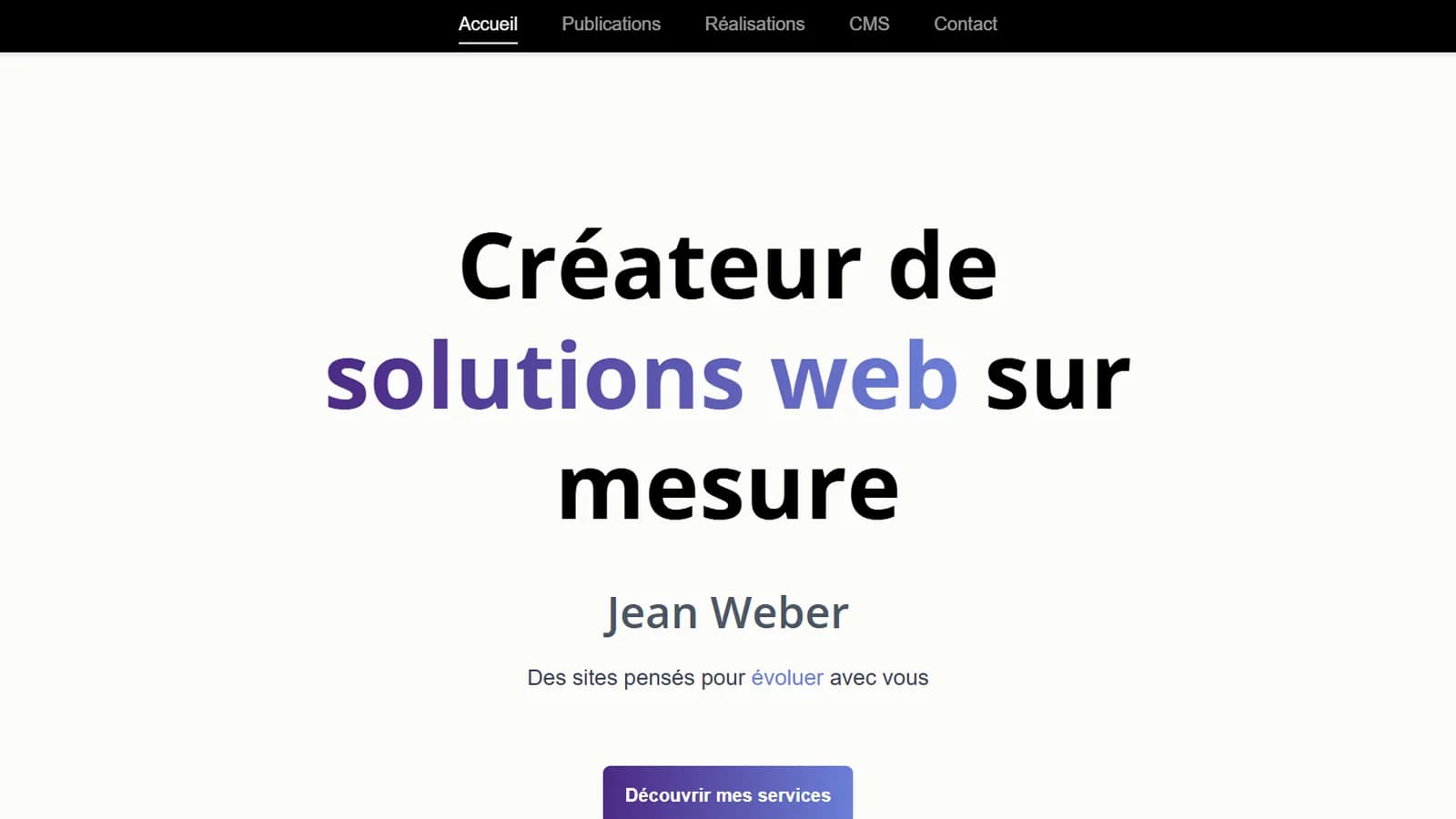 Page d’accueil de l’ancien site jeanweber.fr