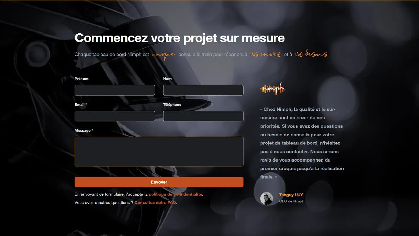 Version mobile de la navigation avec compteur animé